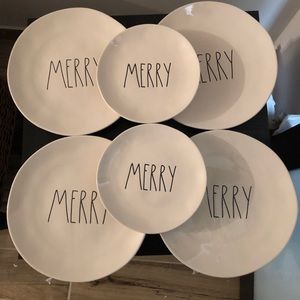 Rae Dunn Christmas plate set